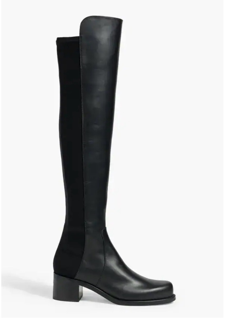 Stuart Weitzman Black Over-The-Knee Block Heel Boots